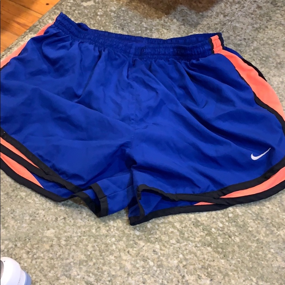 Blue and orange Nike shorts